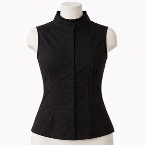 Express Black Sleeveless Button Down Top S